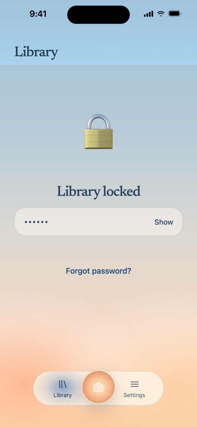 Library locked with a password